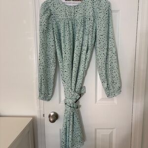 NEW Ann Taylor Puff Sleeve belted dress XS